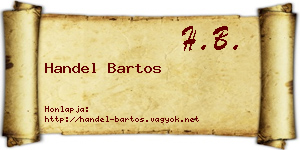 Handel Bartos névjegykártya